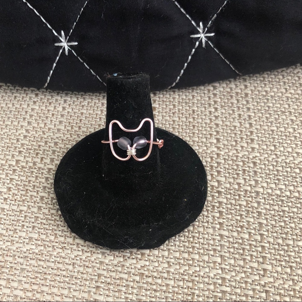 Homemade cat face ring